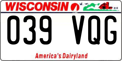 WI license plate 039VQG