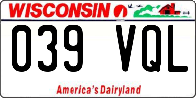 WI license plate 039VQL