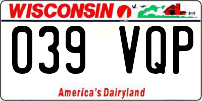 WI license plate 039VQP