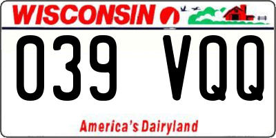 WI license plate 039VQQ