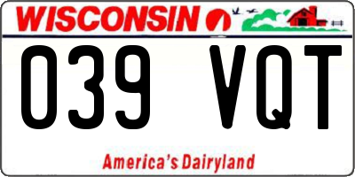 WI license plate 039VQT