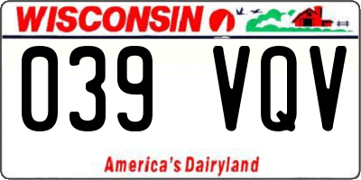 WI license plate 039VQV
