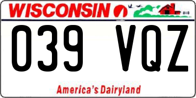WI license plate 039VQZ