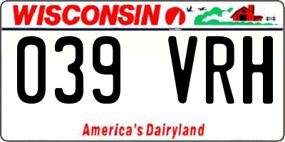 WI license plate 039VRH