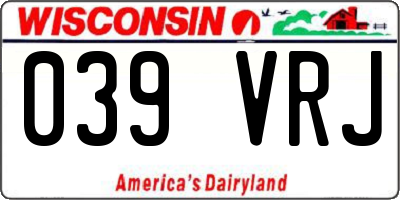 WI license plate 039VRJ