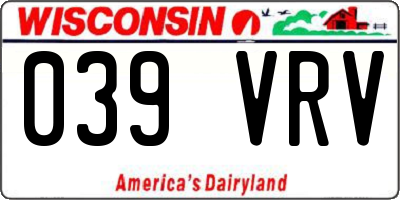 WI license plate 039VRV
