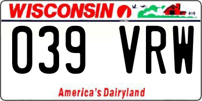 WI license plate 039VRW