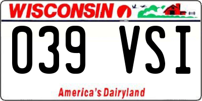 WI license plate 039VSI