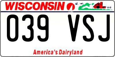 WI license plate 039VSJ