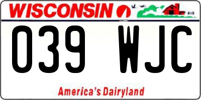 WI license plate 039WJC