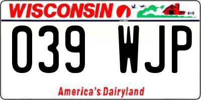 WI license plate 039WJP