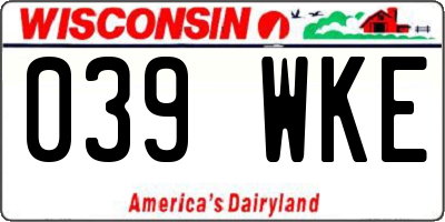 WI license plate 039WKE