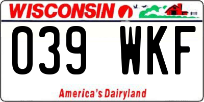 WI license plate 039WKF