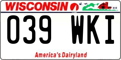 WI license plate 039WKI