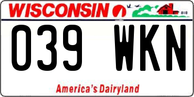 WI license plate 039WKN