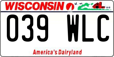 WI license plate 039WLC