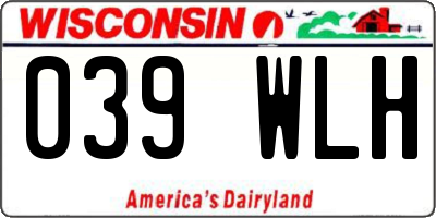 WI license plate 039WLH