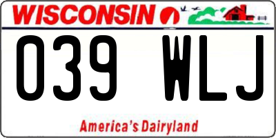 WI license plate 039WLJ