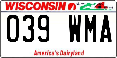 WI license plate 039WMA