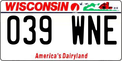 WI license plate 039WNE