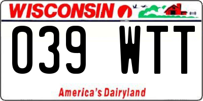 WI license plate 039WTT