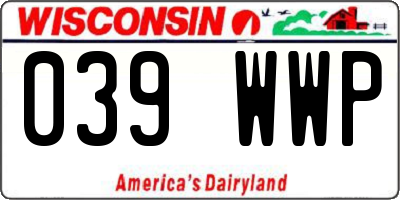 WI license plate 039WWP