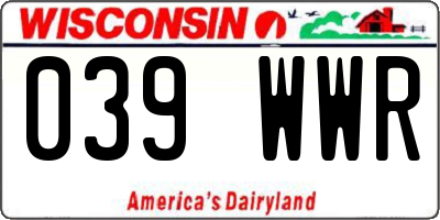 WI license plate 039WWR
