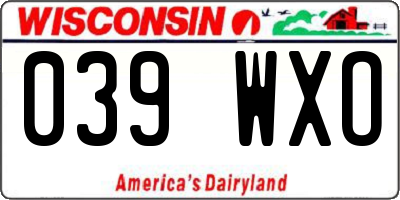 WI license plate 039WXO