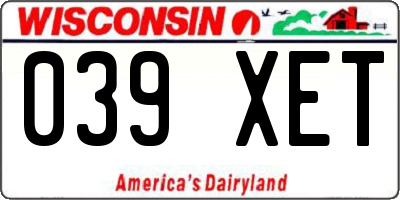 WI license plate 039XET