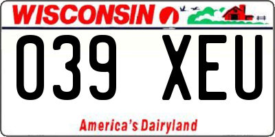 WI license plate 039XEU