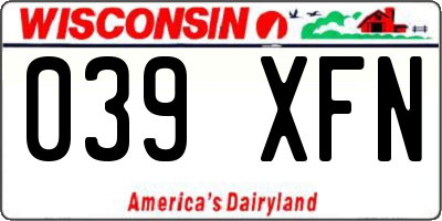 WI license plate 039XFN