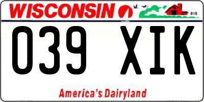 WI license plate 039XIK