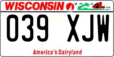 WI license plate 039XJW