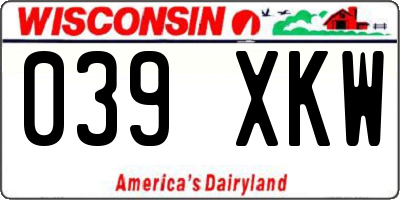 WI license plate 039XKW