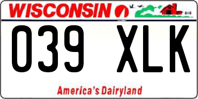 WI license plate 039XLK