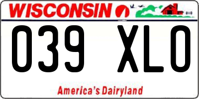WI license plate 039XLO