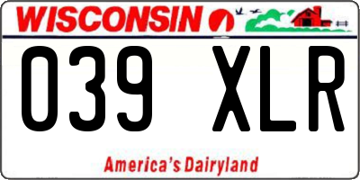 WI license plate 039XLR