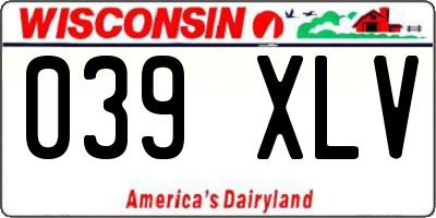 WI license plate 039XLV