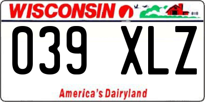 WI license plate 039XLZ