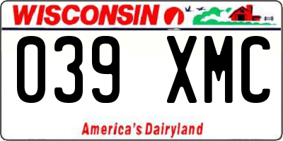 WI license plate 039XMC