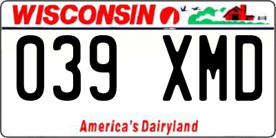 WI license plate 039XMD