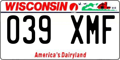 WI license plate 039XMF