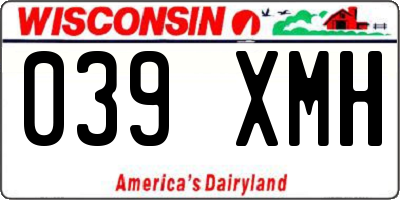 WI license plate 039XMH
