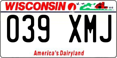 WI license plate 039XMJ