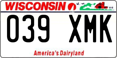 WI license plate 039XMK