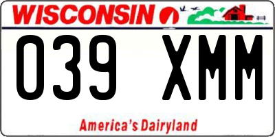 WI license plate 039XMM