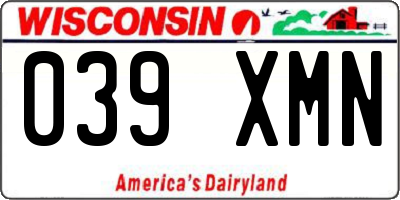 WI license plate 039XMN
