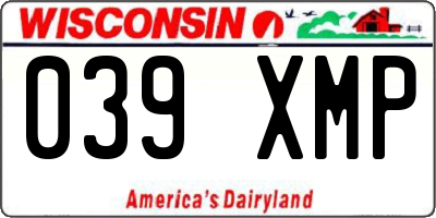 WI license plate 039XMP