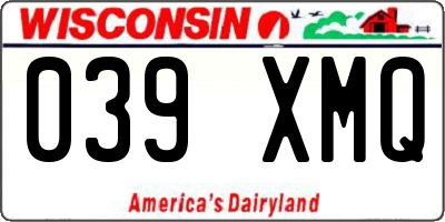 WI license plate 039XMQ