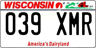 WI license plate 039XMR